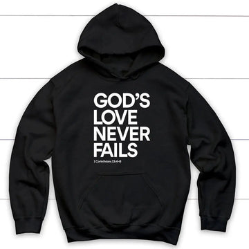 1 Corinthians 13:4-8 God's Love Never Fails Bible Verse Hoodie
