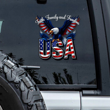 Faith, Family & Freedom America 250 Years Car Window Decal Sticker