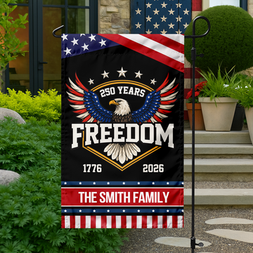 America 250 Years of Freedom 1776–2026 Anniversary Garden Flag