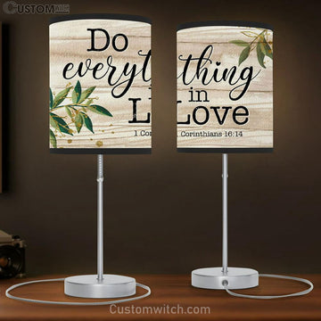 1 Corinthians 1614 Do Everything In Love Table Lamp Gift - Bible Verse Lamp Gift - Christian Bedroom Decor