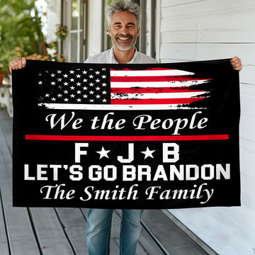 Custom Family Name We The People 1776 Let's Go Brandon Double-Sided Flag
