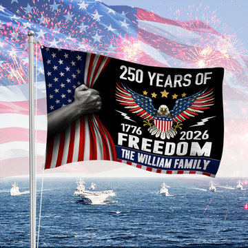 Custom Family Name Celebrate 250th Anniversary of America House Flag