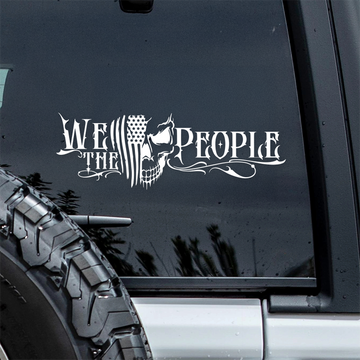We the People Skull American Flag Car Window Decal Sticker