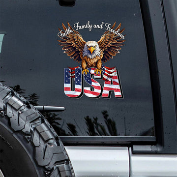 Faith, Family & Freedom America 250 Years Anniversary Car Window Decal Sticke