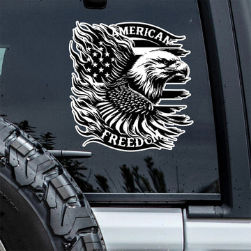 American Freedom USA Flag Patriotic Car Window Decal Sticker