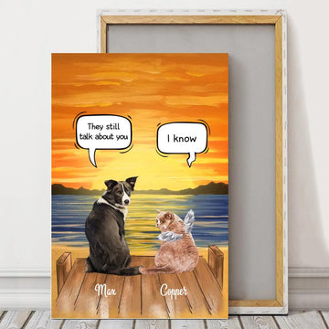 Excoolent Custom Canvas Prints / Poster Printing for Friend/Pet Lovers, Amazing Gift With Personalized Dogs/Cats &amp; Name - Pet conversation