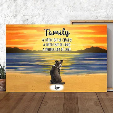 Custom Canvas Prints / Poster Printing for Family/Pet Lovers, Unique Gift With Personalized Dogs/Cats &amp; Name - Family - Mom and children with Pets