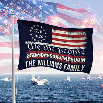 We The People 250 Years Of Freedom Double-Sided House Flag
