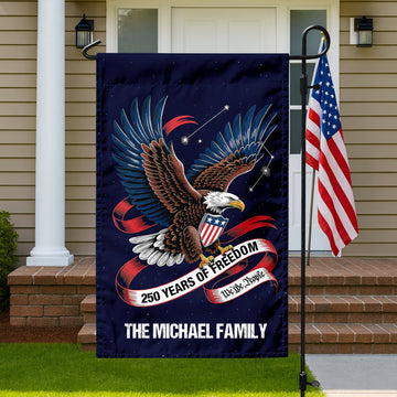 Custom Family Name 250 Years Of Freedom, We The People Garden Flag