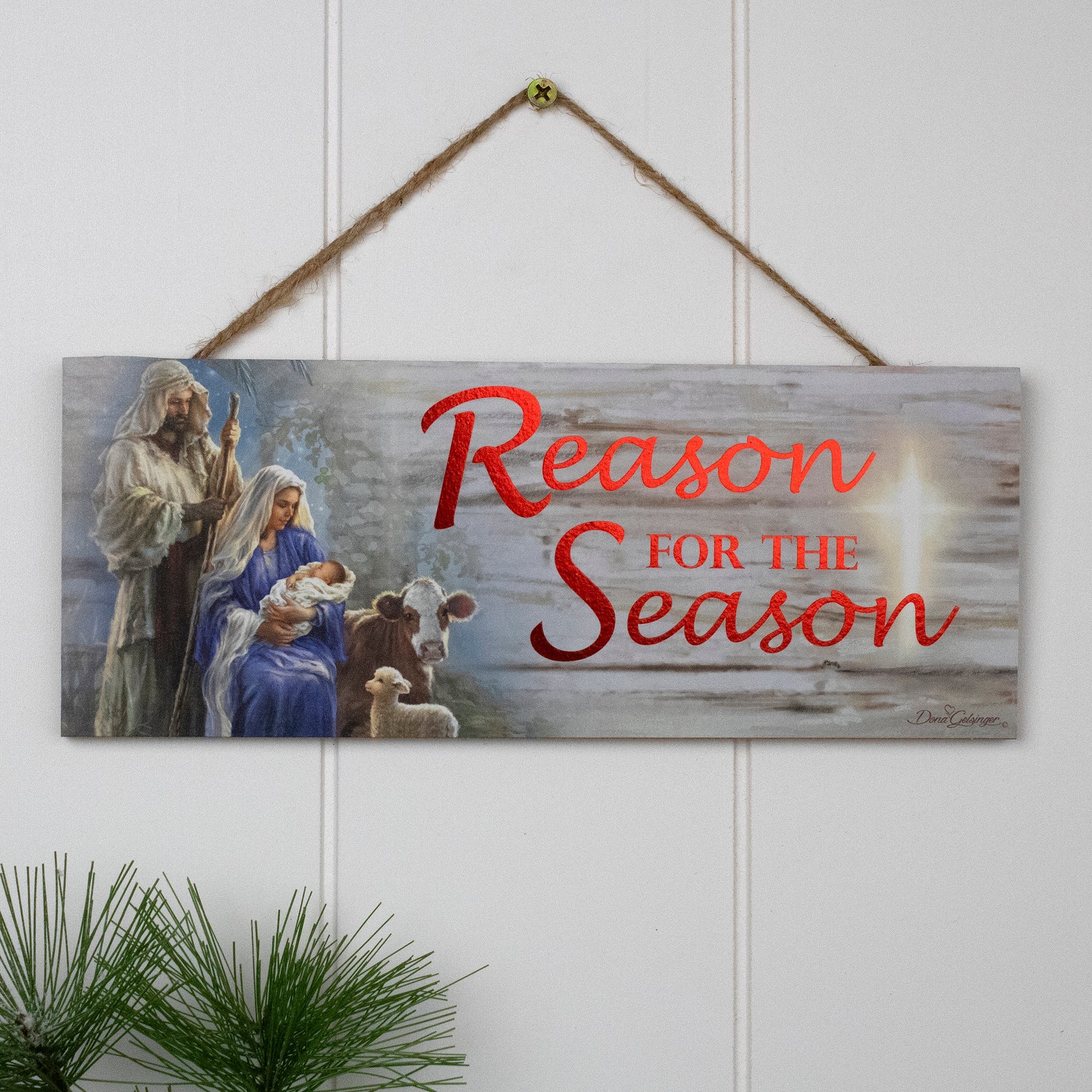 Reason for the Season Wooden Sign with Rope Hanger