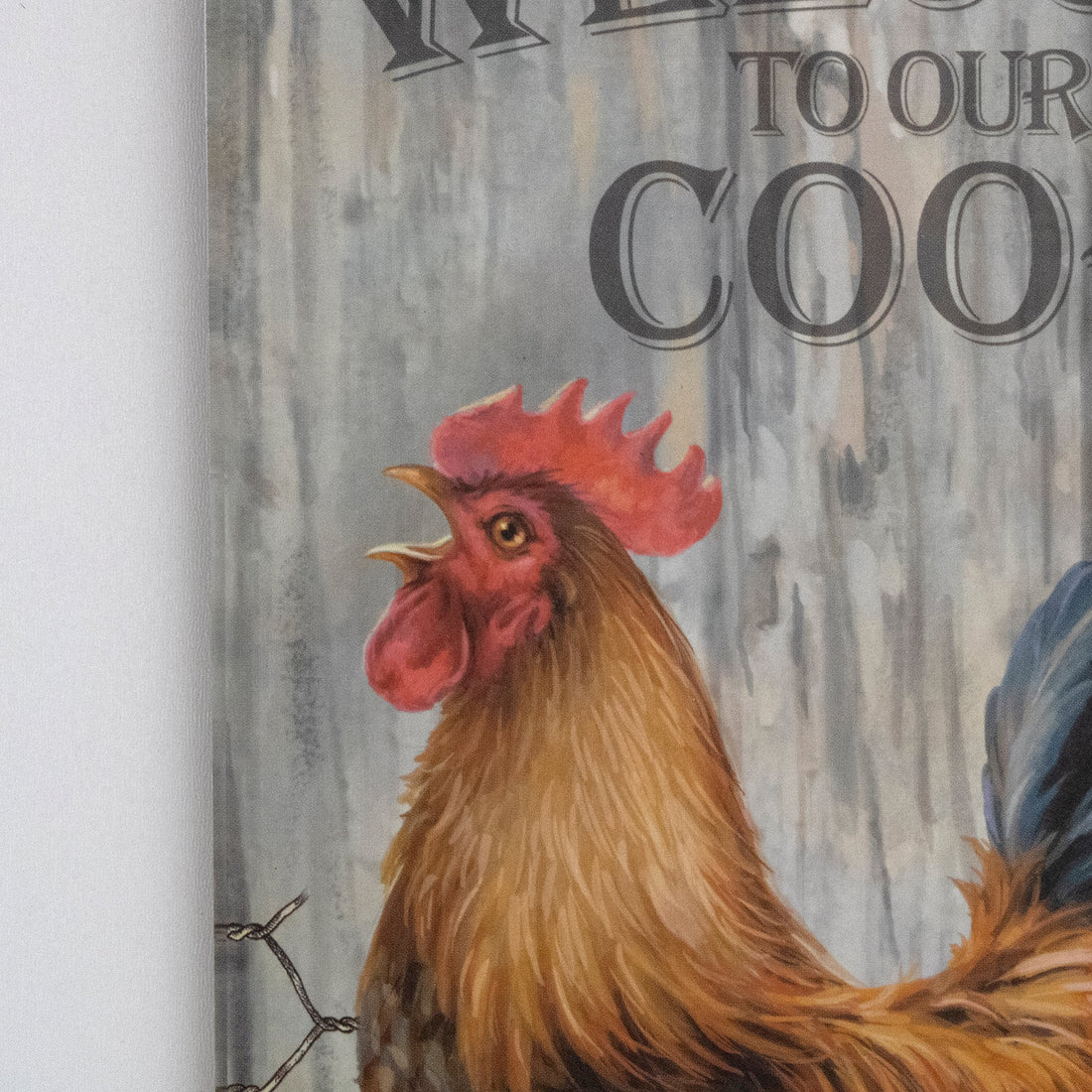 Welcome to our Coop Wooden Sign with Rope Hanger