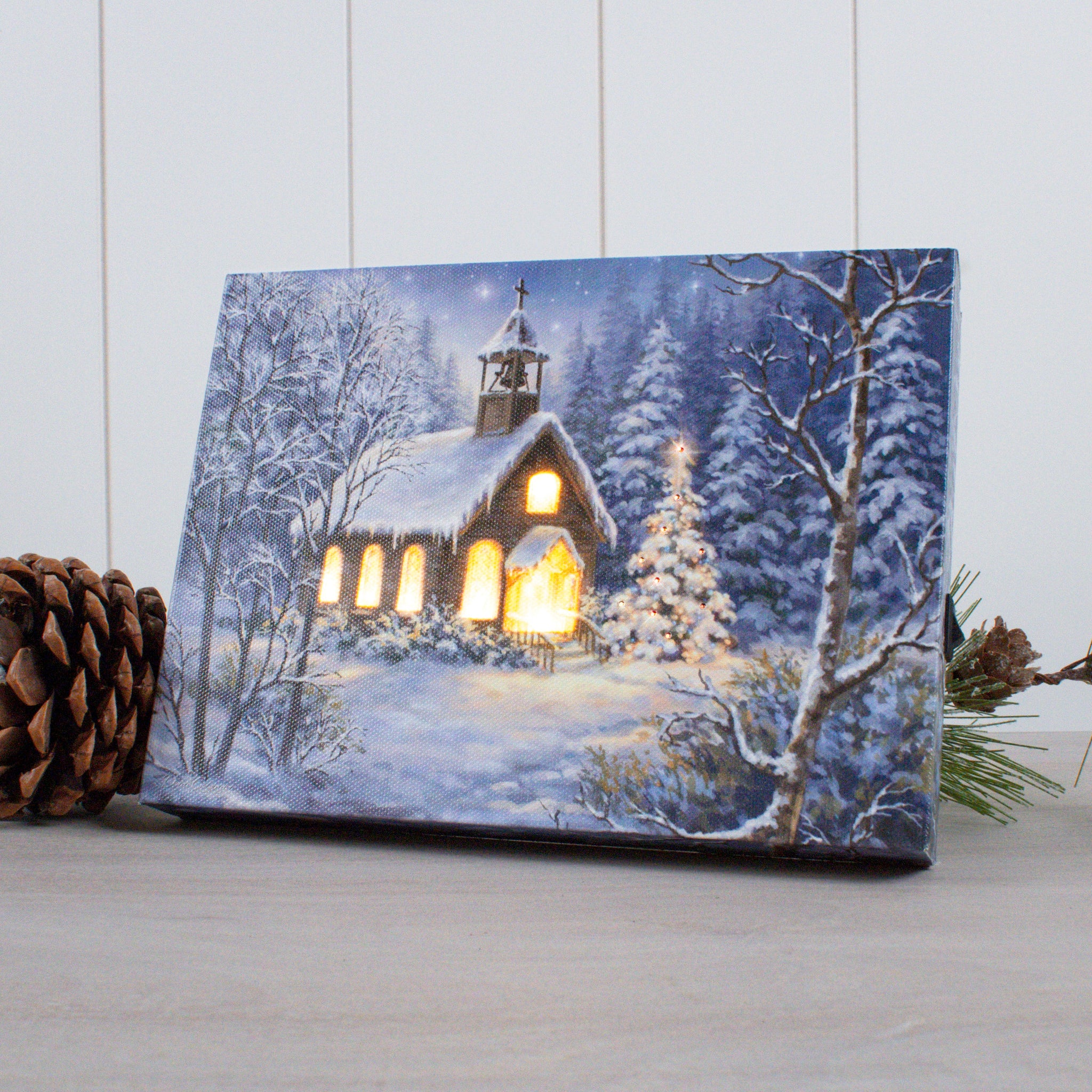 The Chapel 8x6 Lighted Tabletop Canvas