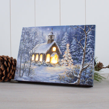 The Chapel 8x6 Lighted Tabletop Canvas