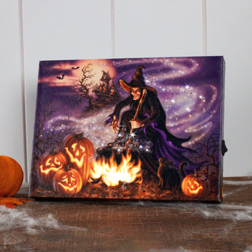 All Hallows Eve 8x6 Lighted Tabletop Canvas
