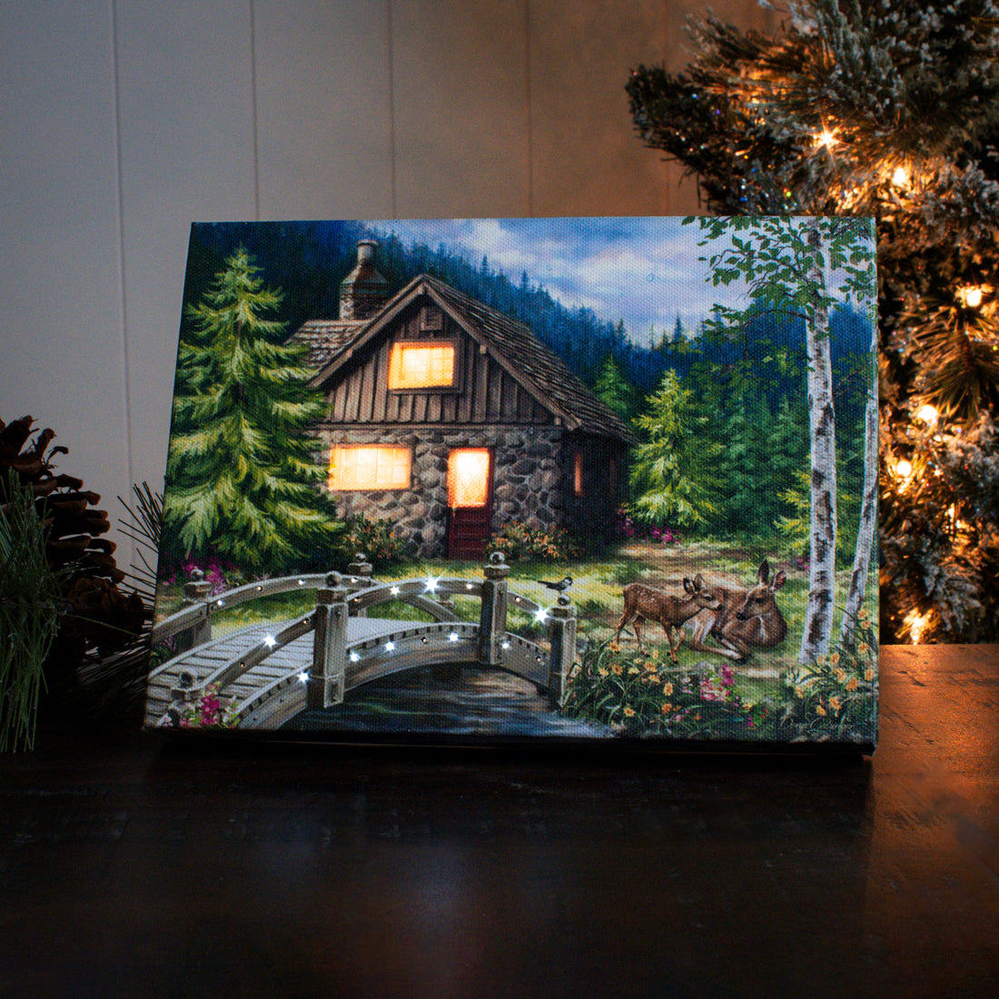 The Cottage 8x6 Lighted Tabletop Canvas