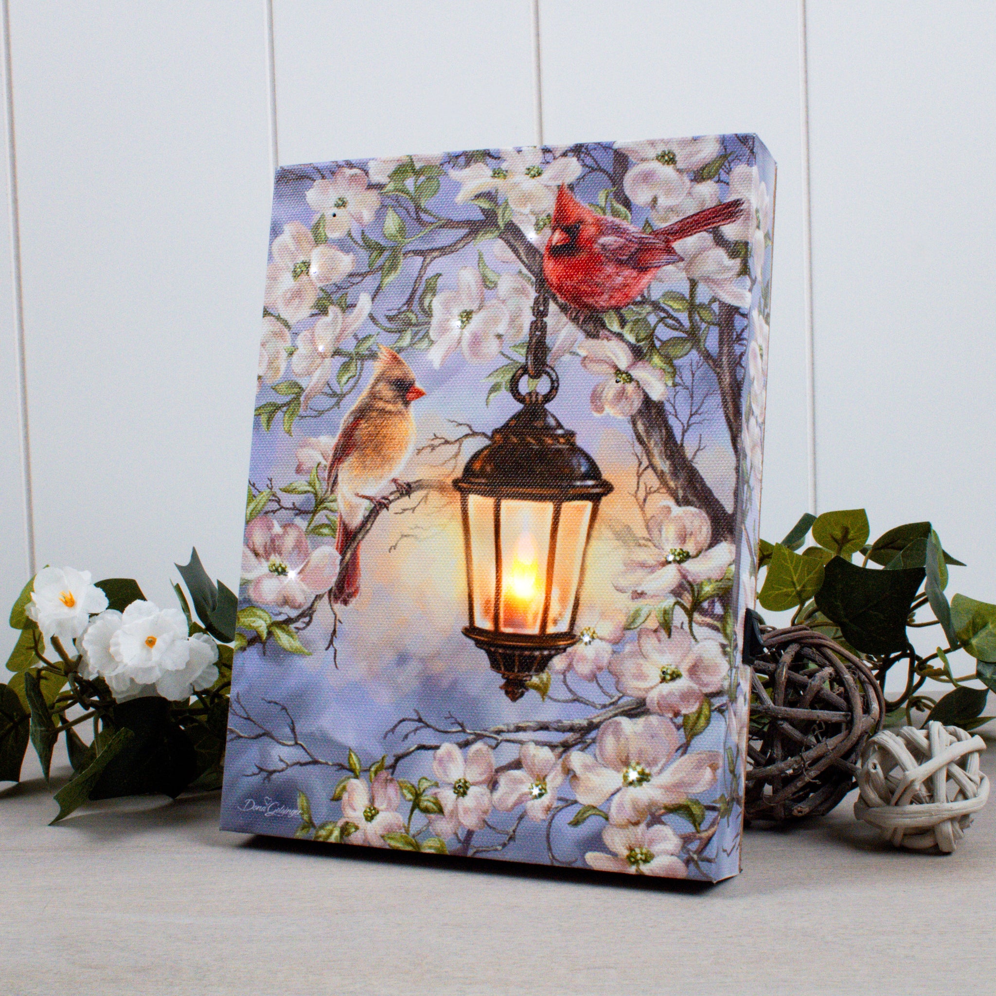 Spring Lantern 8x6 Lighted Tabletop Canvas