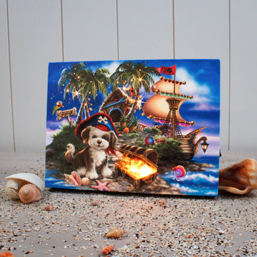 Puppy Pirate 8x6 Lighted Tabletop Canvas