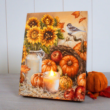 Bountiful Harvest 8x6 Lighted Tabletop Canvas
