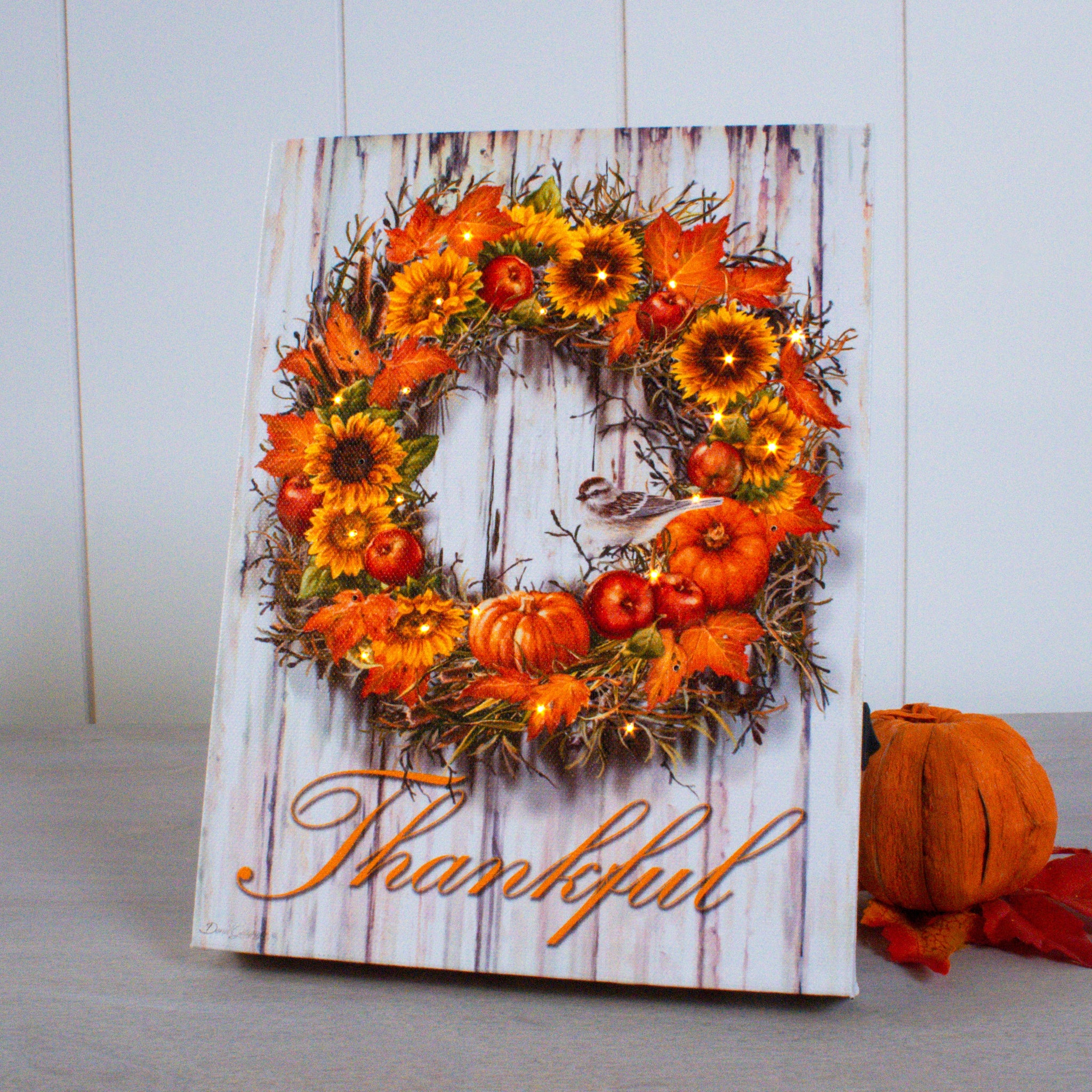 Thankful 8x6 Lighted Tabletop Canvas