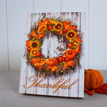 Thankful 8x6 Lighted Tabletop Canvas