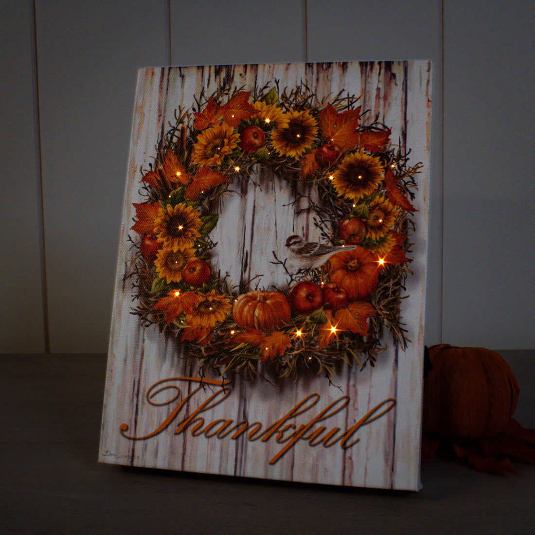 Thankful 8x6 Lighted Tabletop Canvas
