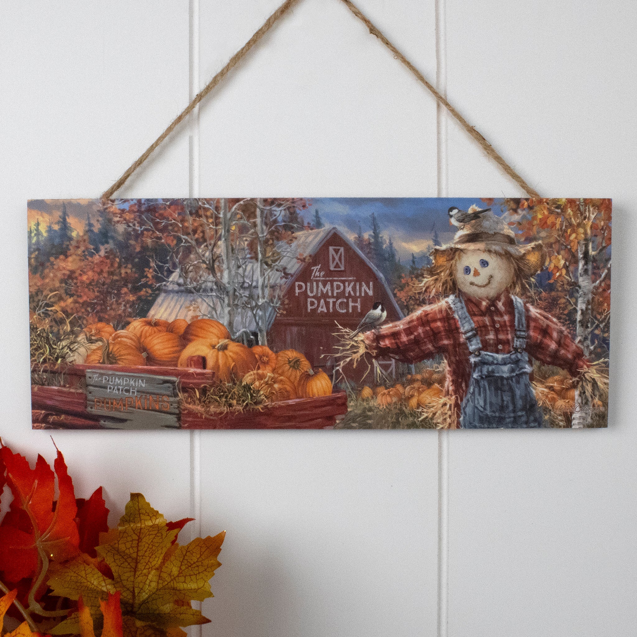 Pumpkin Patch Wooden Sign with Rope Hanger