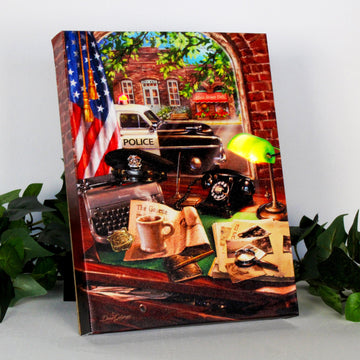 Police 8x6 Lighted Tabletop Canvas