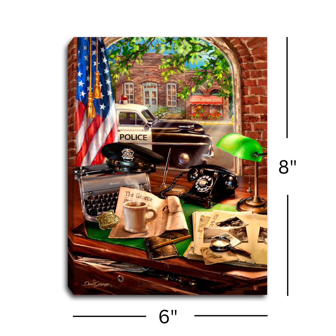 Police 8x6 Lighted Tabletop Canvas
