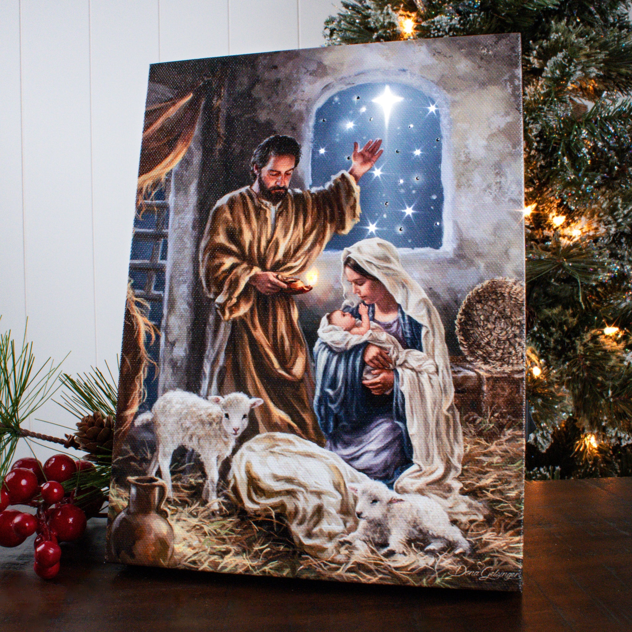 The King is Born 8x6 Lighted Tabletop Canvas