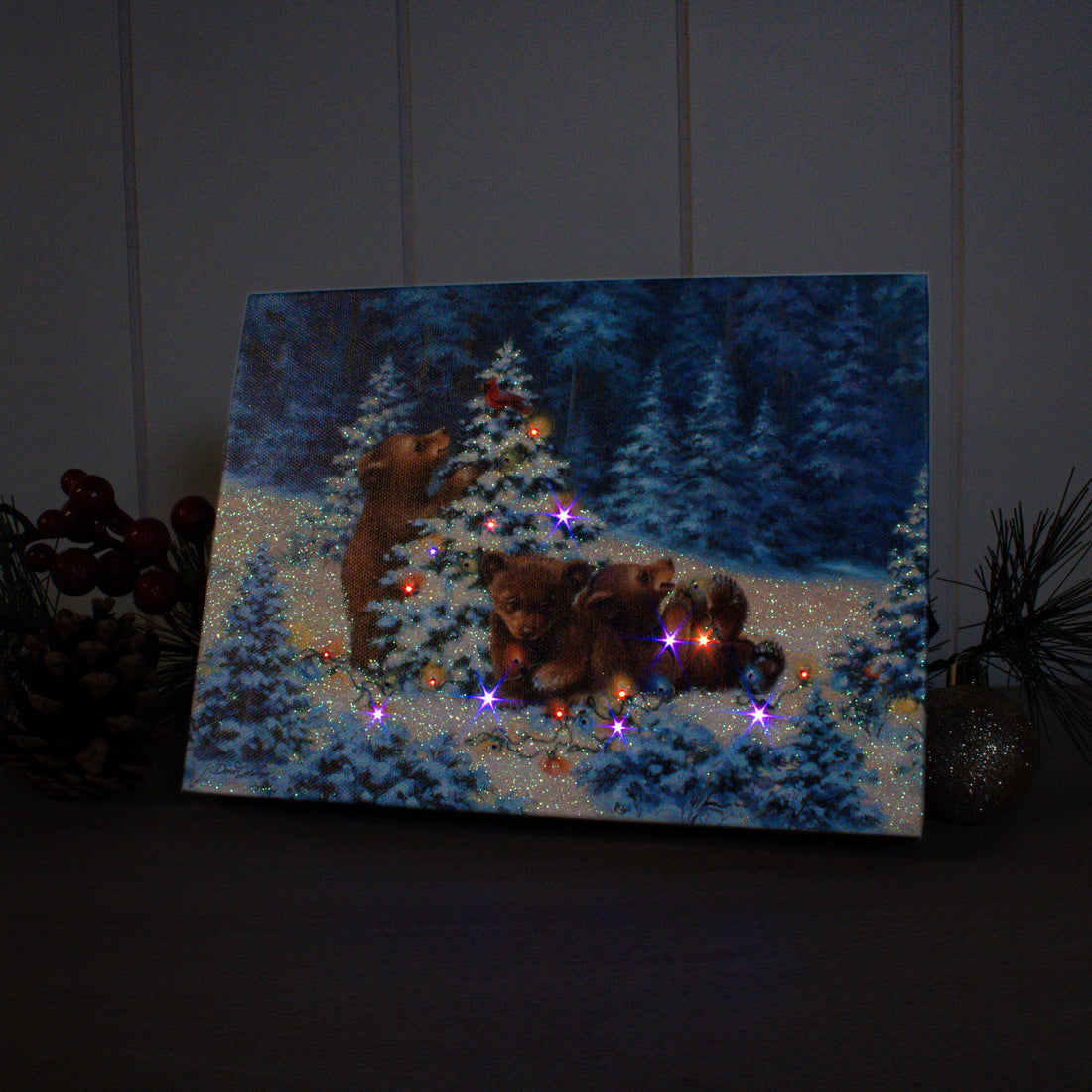Playful Bears 8x6 Lighted Tabletop Canvas