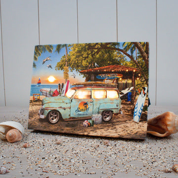 Surf Shack 8x6 Lighted Tabletop Canvas