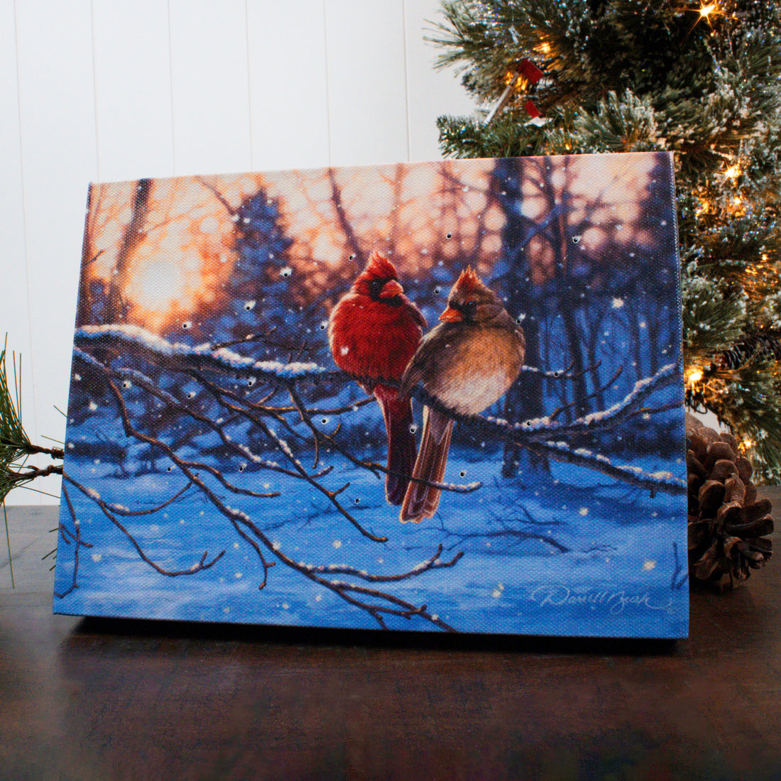 Love Birds 8x6 Lighted Tabletop Canvas