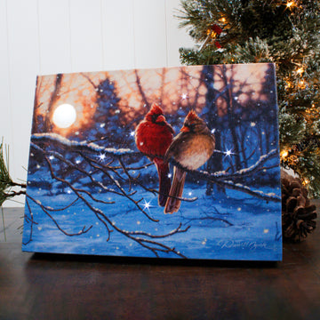 Love Birds 8x6 Lighted Tabletop Canvas