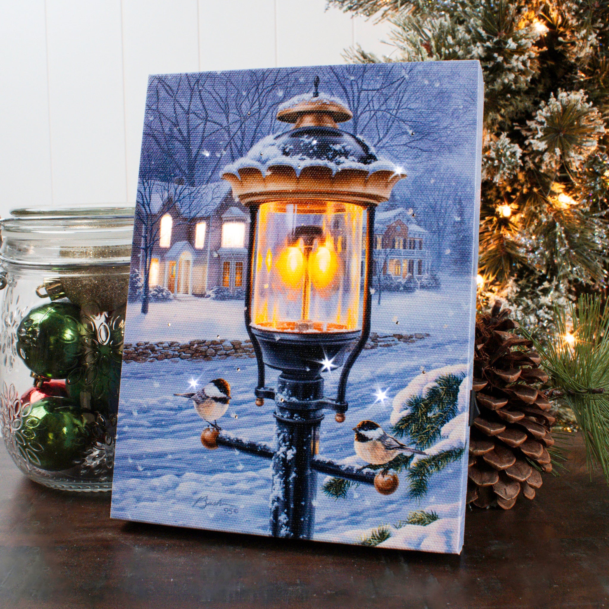 Warmth of Winter 8x6 Lighted Tabletop Canvas