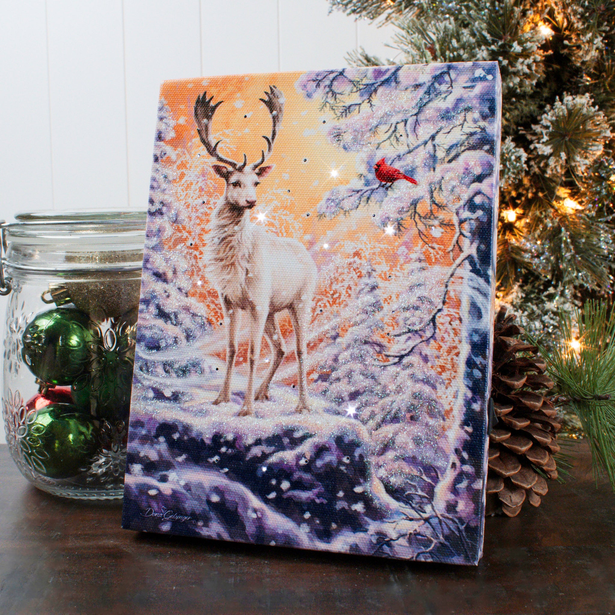 Wonderland Reindeer 8x6 Lighted Tabletop Canvas