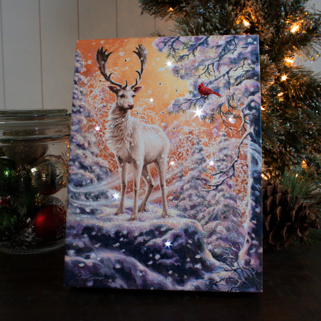 Wonderland Reindeer 8x6 Lighted Tabletop Canvas