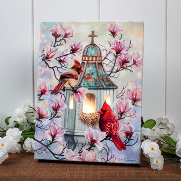 Spring Morning 8x6 Lighted Tabletop Canvas
