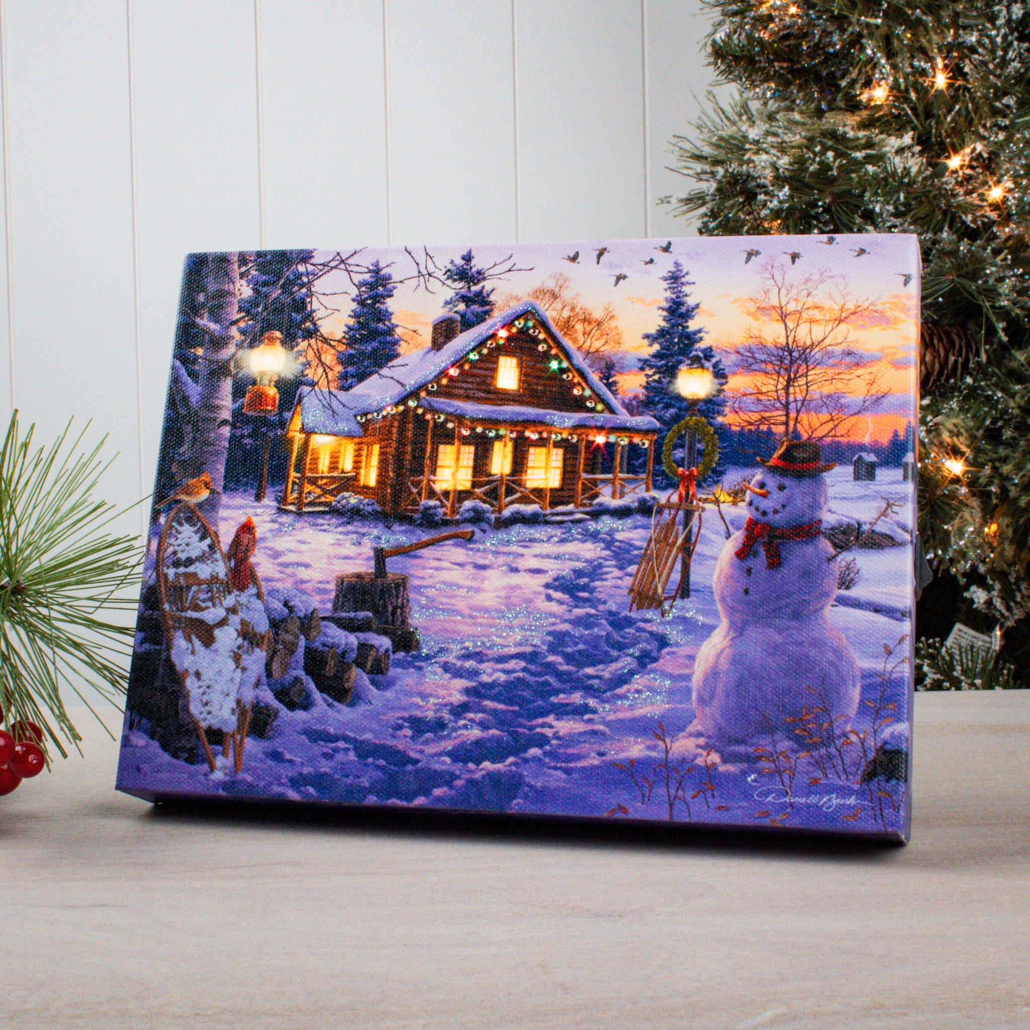 Winter Bliss 8x6 Lighted Tabletop Canvas