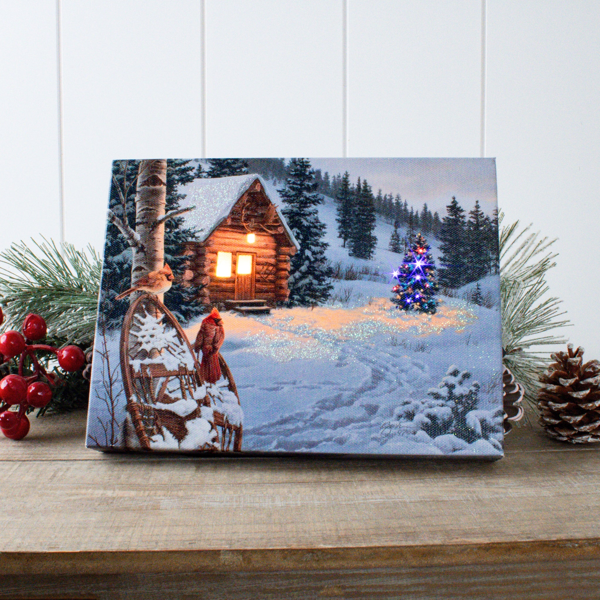 Winter Colors 8x6 Lighted Tabletop Canvas