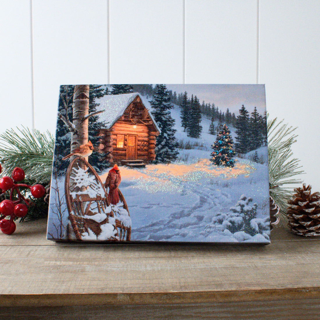 Winter Colors 8x6 Lighted Tabletop Canvas