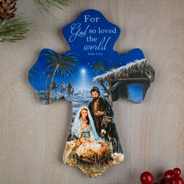 A Savior is Born Wooden Cross
