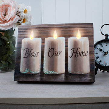 Bless Our Home 8x6 Lighted Tabletop Canvas