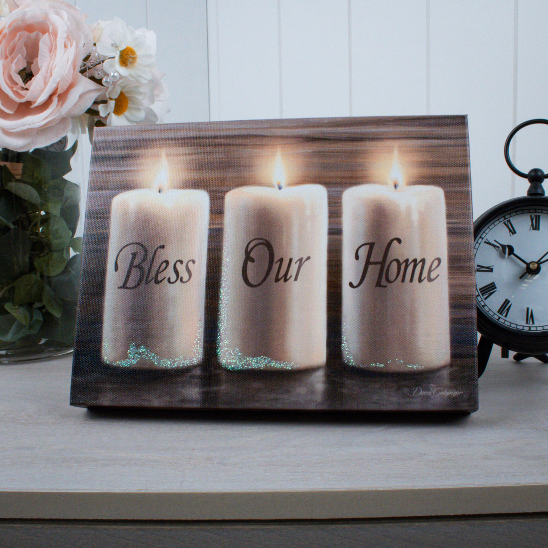 Bless Our Home 8x6 Lighted Tabletop Canvas