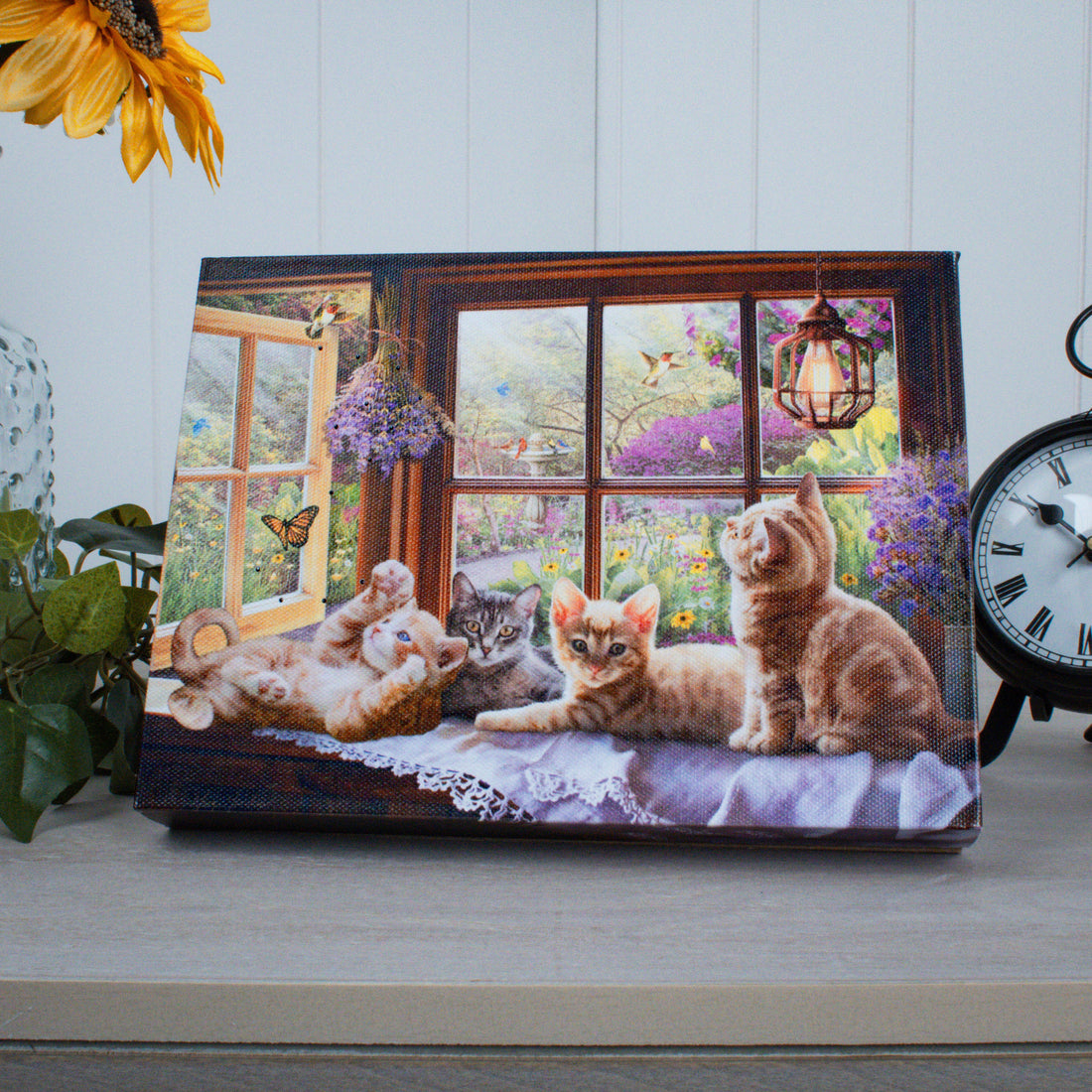 Playful Kittens 8x6 Lighted Tabletop Canvas