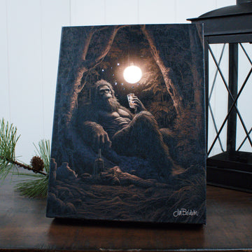 Whiskey Moonlight 8x6 Lighted Tabletop Canvas