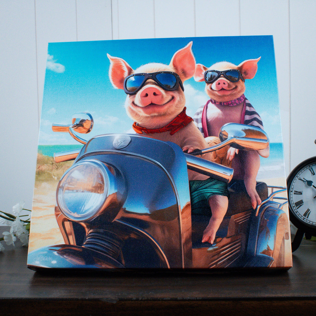 Piglets Bike 10x10 Lighted Fiber Optic Canvas
