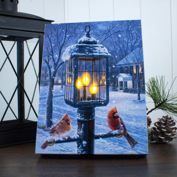 Winter Peace 8x6 Lighted Tabletop Canvas