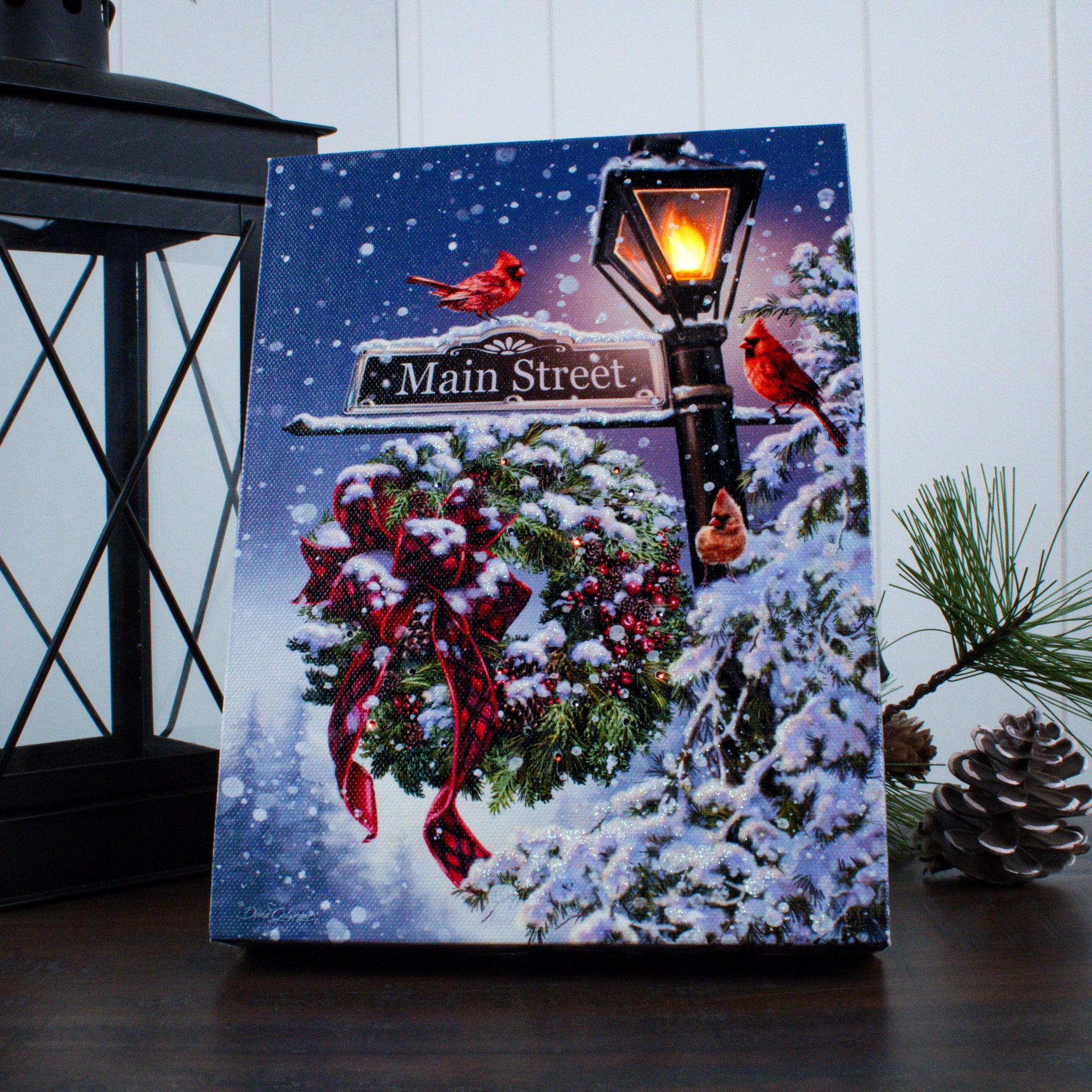 Main Street Christmas 8x6 Lighted Tabletop Canvas