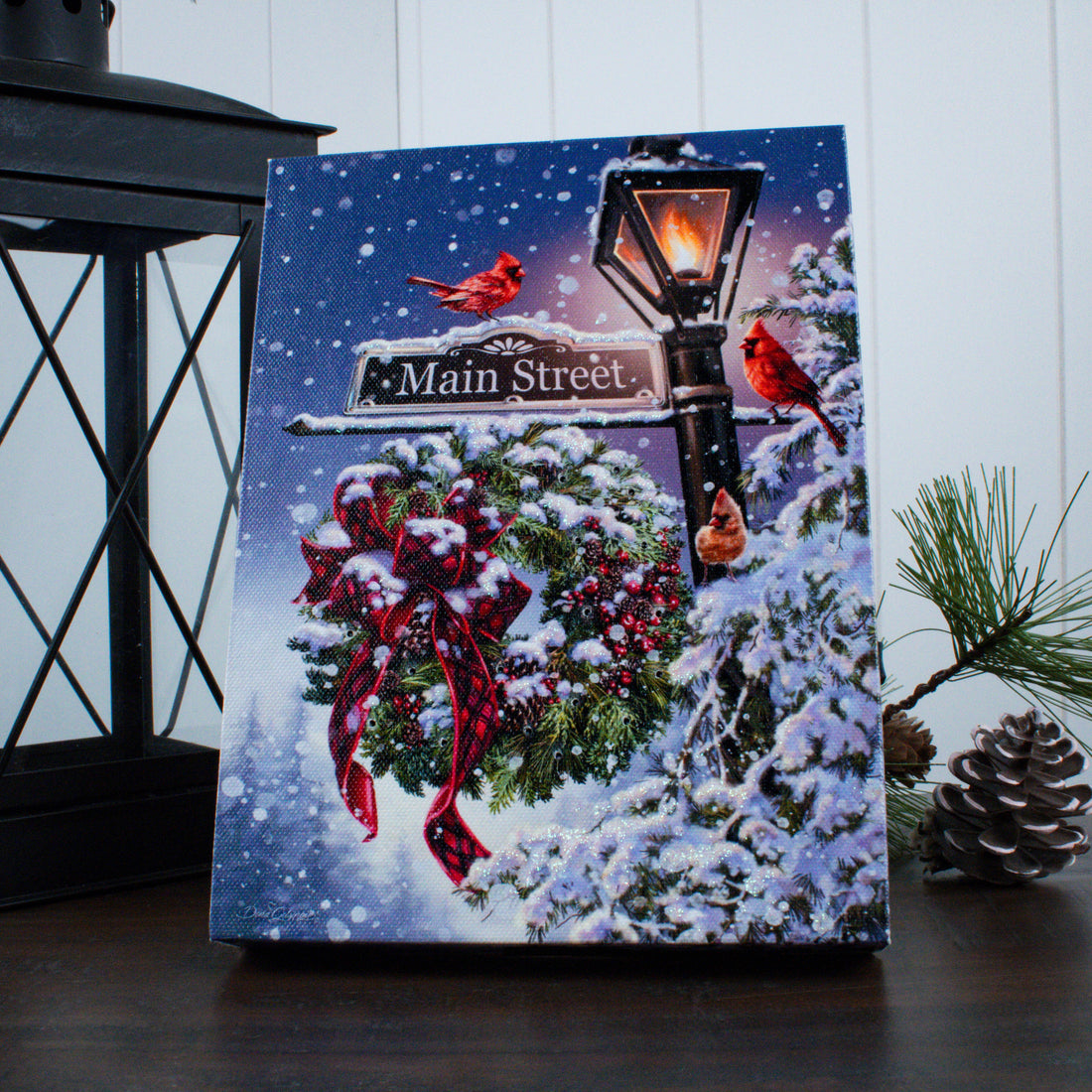 Main Street Christmas 8x6 Lighted Tabletop Canvas