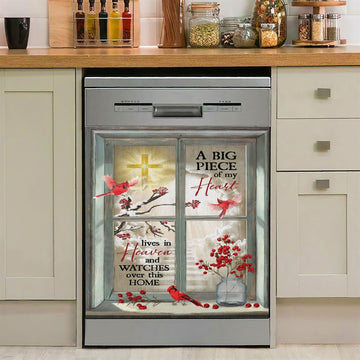 A Big Piece Of My Heart Hummingbird Dishwasher Cover, Christian Dishwasher Magnet Cover, Religious Kitchen Decor